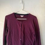 Merona Y2k Burgundy Long Sleeve Button Front Crew Neck Cardigan Sweater M Preppy Photo 1
