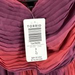 Torrid  Dress Size 12/Large/0 NWT Maxi Chiffon Pleated Burgundy Ombre Curvy Photo 6