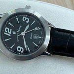 Jacques Du Manoir Ladies Watch Rare Black Leather Strap Date Window Quartz Photo 2