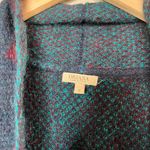 Vintage mohair Oriana Made In Italy Abstract Blue Knit Cardigan Sweater Small Photo 6