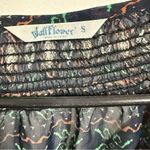 Wallflower Relaxed Black and Blue Blouse with 3/4 Bishop Sleeves Photo 2