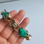 Vintage Hargo Creations unsigned faux jade nugget baroque pearls bracelet Green Photo 12