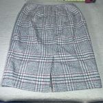 Talbots  Plaid Pencil Skirt - Black, Cream, Maroon Photo 4