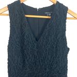 Theory  Miriam Deep V-Neck Black Sleeveless Dress 2 LBD Textured Floral Shift Photo 2