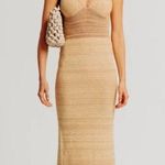 Torn By Ronny Kobo  Madi Crochet Dress beige sand maxi resort vneck open back Photo 11