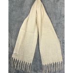 Gap Wool Blend Cream Fuzzy Knit Fringe Women's Scarf Winter Warm Soft Cozy Photo 1