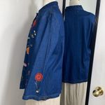 VNTG Tudor Court by Haband Shirt/Jacket w/Floral Embroidery Granny Cottagecore Blue Size M Photo 5