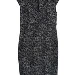 White House | Black Market WHBM Black & White Micro Polka Dot V-Neck Midi Pencil Dress Career Church Size 8 Photo 0