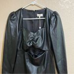 Ronny Kobo Collection black faux leather cutout long sleeve mini dress large NEW Photo 3