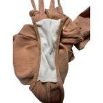 Reformation Size Small Ribbed Tie Neck Covered Back Brown Bodysuit #Z4-5 Photo 8