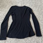 Lululemon Close Call Long Sleeve Henley Top Solid Black Pullover Small V Neck Photo 8