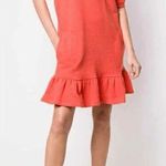 Ulla Johnson NWOT  Landry Orange Puff Sleeve Ruffle Hem Sweatshirt Dress Small Photo 0