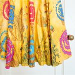 vintage • yellow circle skirt midi sequin spiral colorful print cotton ethnic Size M Photo 11