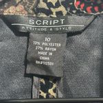 Christian LaCroix Script Size 10 Velvet Blazer Burnout Floral Leopard Print Jacket Black Red Tan Photo 6