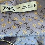 ZARA  Lilac Ditsy Floral Tie Strap Satin Mini Slip Dress with Square Neck Size M Photo 7