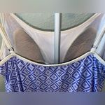 Catalina  Womens sz L Tankini Blue Trellis Adjustable Strap Swim Suit Photo 6