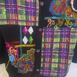 Vintage Diane Freis Colorful Bedazzled Sequin Beaded Cardigan Sweater EUC Sz Lg Photo 2
