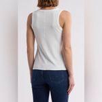 Premium Fitted Ribbed Tank TopHalogen® White Crewneck Sleeveless Size Large Photo 1