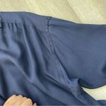 Vintage Silk Jacket double breasted long womens Blue (large) vintage classic Photo 6