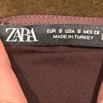 ZARA Brown Plum Sleeveless Blouse w asymmetric Gathered & Pleaded Side Detail Photo 6