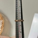 Copper Floral Inset Band Ring “Pieta” Tarnished Brass Gold Circles Boho Jewelry Brown Photo 9