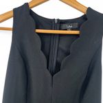 LULU'S | S | Dress Mini Scalloped Edge V Neck Little Black Womens LBD Sleevless Photo 2