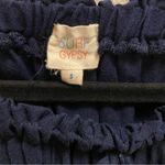 Surf Gypsy Navy Blue Hold My Mimosa Boho Tiered Bell Sleeve Crop Top Size Small Photo 4