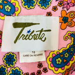 Vintage 70s Tribute Mod Floral Paisley Shirt Dress Long XL Pink Photo 7