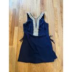 Lilly Pulitzer  Donna Romper Dress Shorts Size 0 True Navy Blue  Gold Photo 1