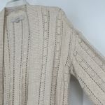 Loft  Bobble Cardigan Beige Open Front Long Balloon Sleeves Open Knit Size S Photo 3