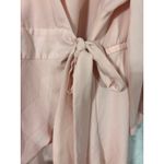 Torrid  Wrap Top 3 3X Pink Sheer Ruffle Tunic Mini Dress Long Sleeve Peasant Photo 3