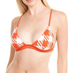 Solid & Striped  The Morgan  Scoop Neck Bikini Top‎ In Lipstick Red Gingham XL Photo 0