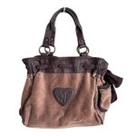 Juicy Couture Vintage Y2K 2000's Soft Brown Velour Medium Purse Handbag Charms Photo 0