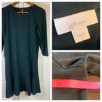 J Jill Ponte Knit Dress‎ Womens Small Knee Length Ruffle Business Office Minimal Black Photo 1