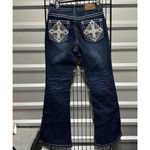 Y Jeans Los Angeles Women Y2K Flare Leg Bling Jeans Embelished Pockets Size 7/8 Blue Photo 3