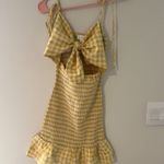 Mable yellow gingham plaid dress size small Gold Photo 6