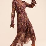 Love Sam Love the Label Anthropologie Moroccan Paisley Wrap Dress Large L Brown Photo 1