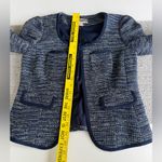 Banana Republic  Navy Blue White Tweed Cropped Lady Jacket Size 0 Photo 7