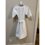 Ann Mashburn trapunto blouson dress size XS 100% Silk Cream Bow Popover Belted Photo 2