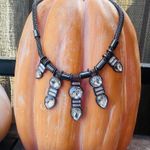 BaubleBar Gunmetal Mesh Statement Necklace with Clear Rhinestones Photo 3