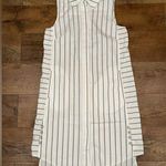 Simply Noelle Casual Collared Button Down Sleeveless Striped Dress Black & White Photo 2