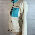 Adidas Neo Fuzzy teddy bear fleece jacket white/blue size XSmall US womens Photo 1