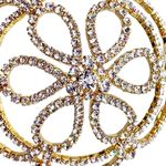 Rhinestone & Gold Tone Hair Bun Nest Cover Wedding Ballet Dance Gymnastics Photo 4