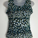 Rafael Vintage 90s retro stretch tank top petite small blue green print pattern Size undefined Photo 0