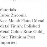 Kate Spade Save the date Rose Gold pave princess cut Cubic Zirconia stub earring Photo 9