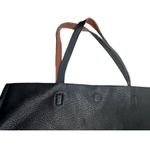 Large Black/Brown reversibleLeather Tote Bag 19x16 Inches 82c Black Photo 6