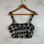 Papaya Black Plaid Crop Top Photo 4