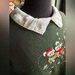 Vintage Top Stitch winter holiday owls sweatshirt, size large Green Photo 2