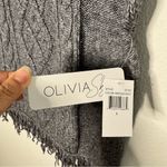 Olivia Sky cowl neck fringe cable knit sweater vest gray size L NWT Photo 4