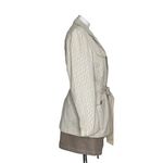 Esprit  Striped Seersucker Blazer Jacket Belt Lined  Womens Size Large VINTAGE Photo 2